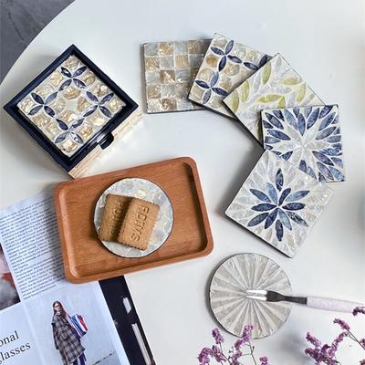 Creative Handmade Shell Heat Insulation Pad Square Coaster Round Dish Mat Restaurant Desktop Placemat Home Kitchen Supplies