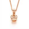 Exquisite Russian Purple Gold-Plated Rose Gold Shiny Zircon Crown Pendant Korean Version Simple Versatile Colored Gold Necklace