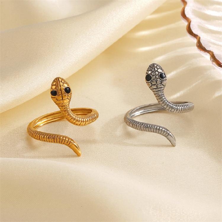 Współczesne Pierścionki z Wężami Polerowana Stal Nierdzewna Akcesorium Unisex Odpowiednie do Codziennych Lub Formalnych Stylizacji