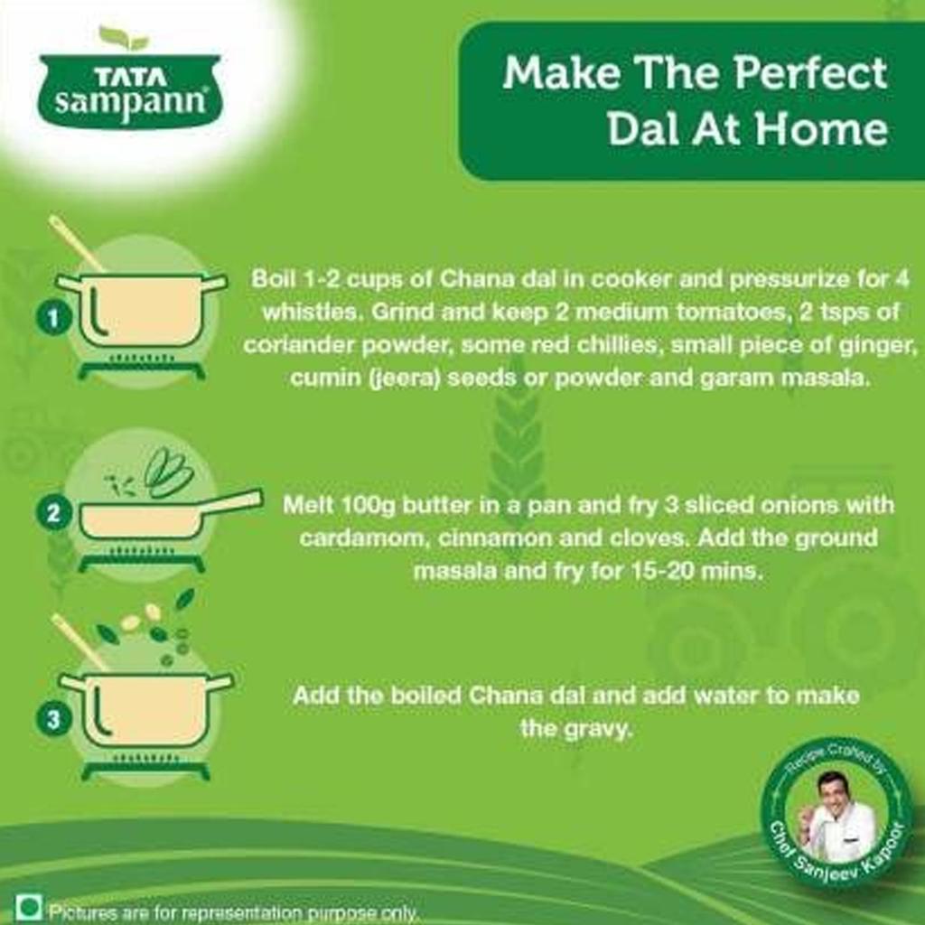 Tata Sampann Unpolished Chana Dal Split 1 Kg Bag For Protein Rich Healthy Indian Meals And Cooking