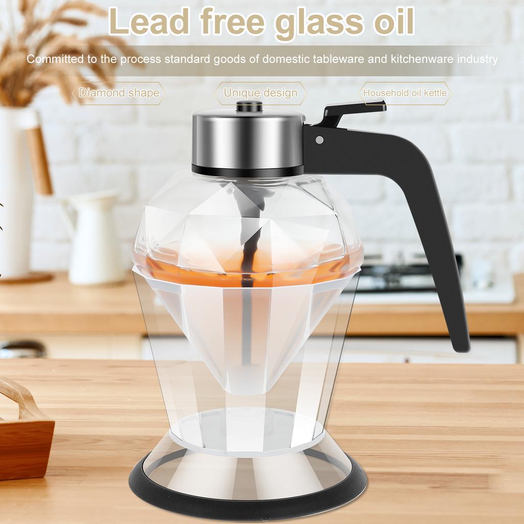 Dispensador de Mel Grande Capacidade Dispensador de Óleo Multifuncional Garrafa de Óleo Vinagre Molho Pote Dispensador de Gotejamento de Abelha Recipiente Armazenamento Suco