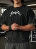 Men's Retro Style Graphic Printed Oversized Heavyweight Washed Cotton Tshirt