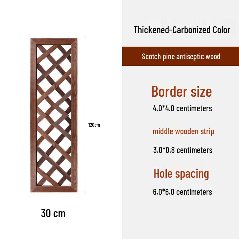 Carbonized Wood Fence and Railing Picket with Climbing Plant Stand for Outdoor Decoration