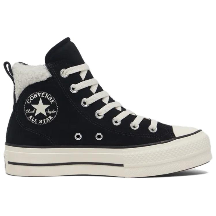 Converse Chuck Taylor All Star Puff Lift Cozy Platform 'Black/Egret' A09377C