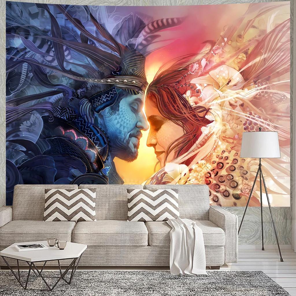 Vibrant Graffiti Portrait Tapestry Colorful Urban ArtModern Street CultureUnique Wall Art for Bedroom  Street Art Lover Gift