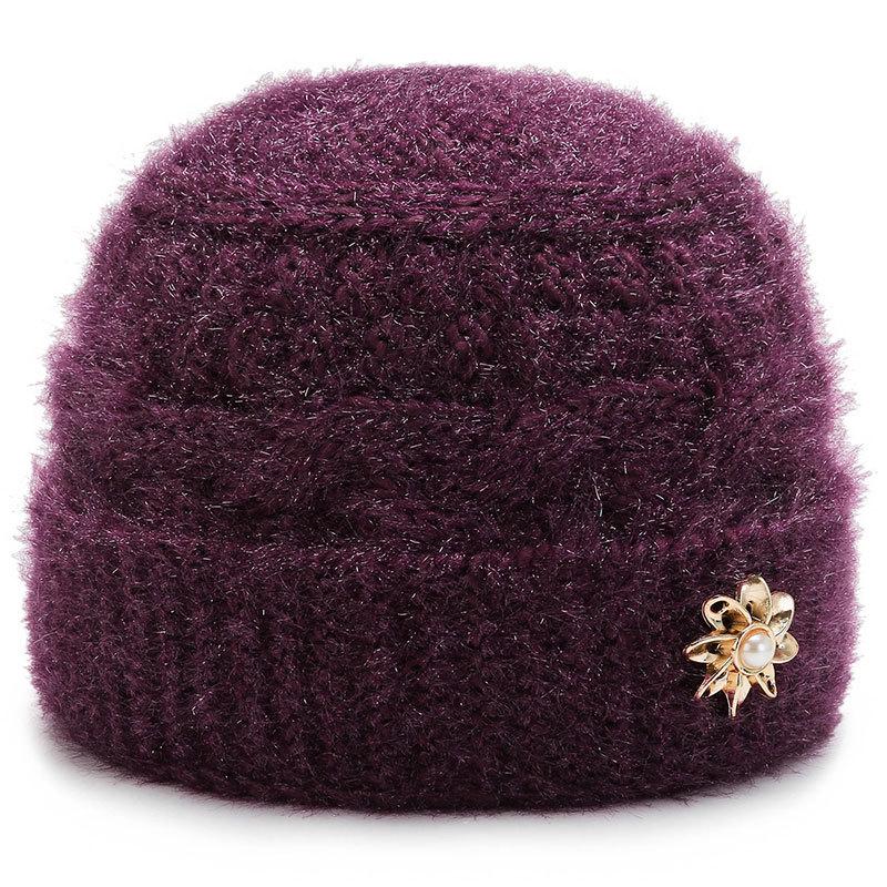 

Women s Autumn & Winter Warm Knitted Wool Hats for Middle-Aged & Elderly: Cycling Earmuffs & Mom-Friendly Design