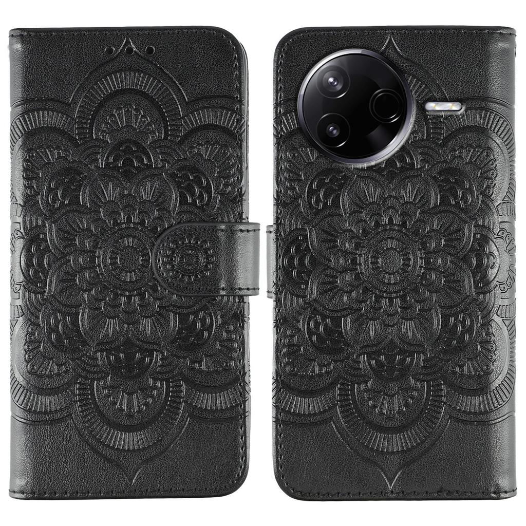 For Xiaomi Poco F7 Pro 5G/Redmi K80 5G Case PU Leather Mandala Imprinted Design Wallet Phone Cover