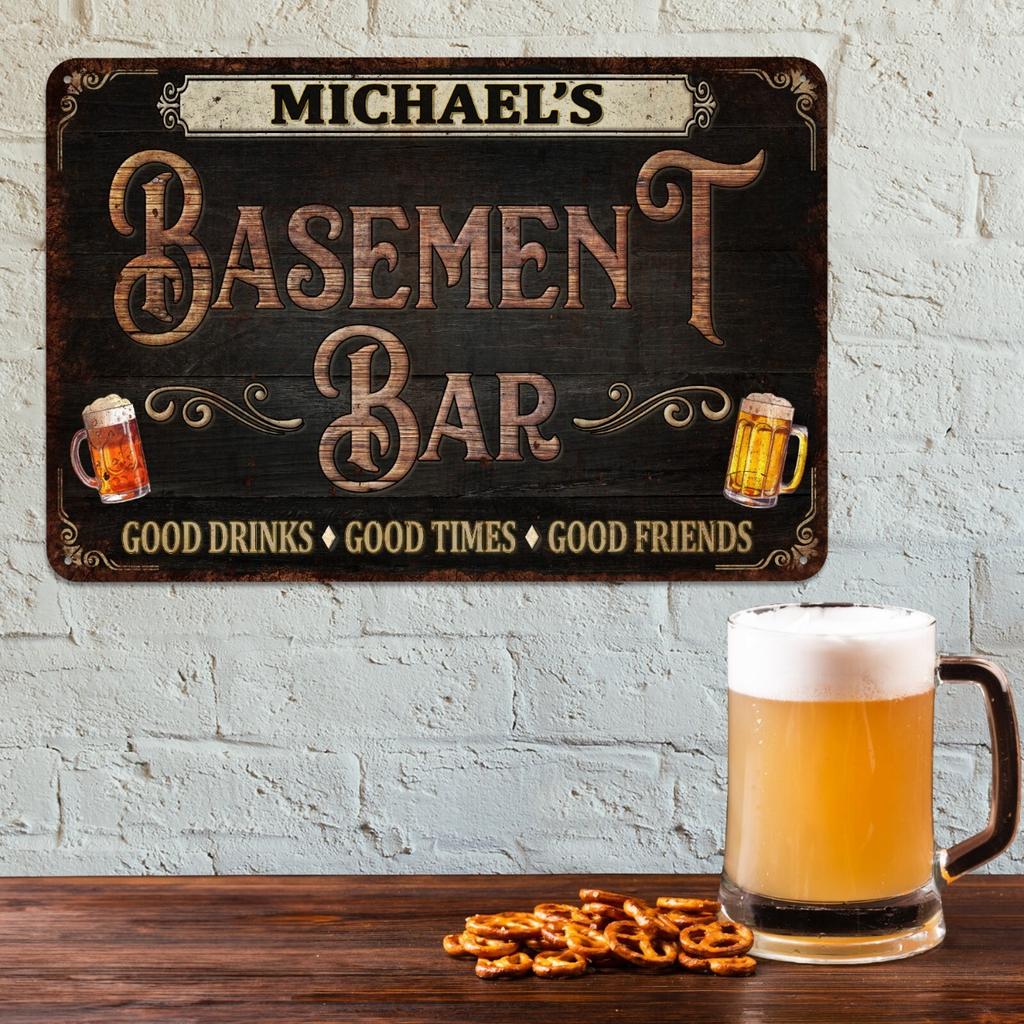 Personalized Bar Sign Metal Tin Plate Wall Art Home Garage Man Cave Decor