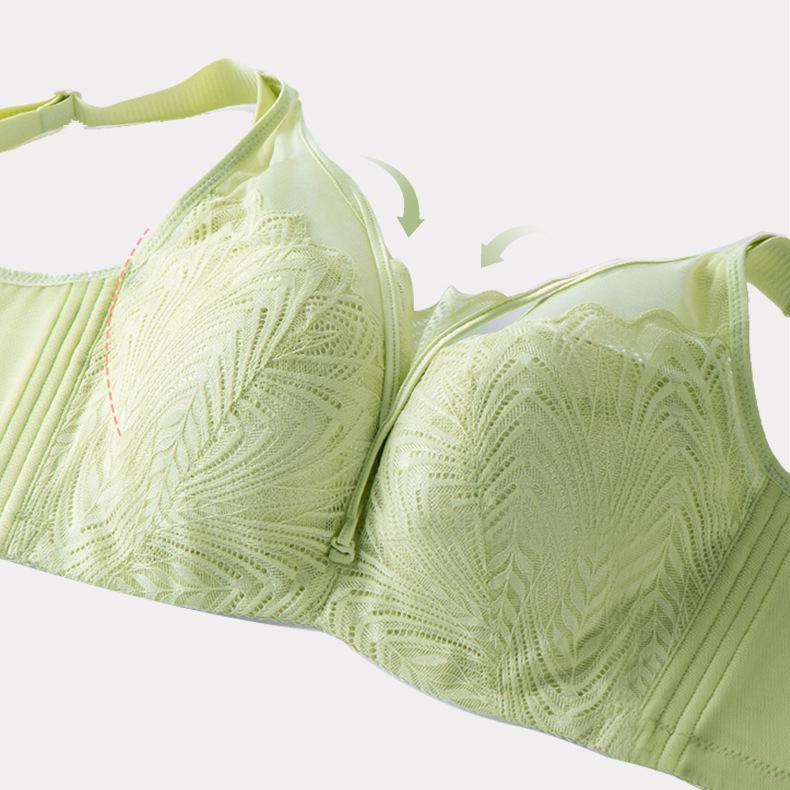 Dünner BH Damen Sammel-BH Große Größe Große Cup All Inclusive Verstellbarer Brust-BH und Doppelreihenverschluss-BH