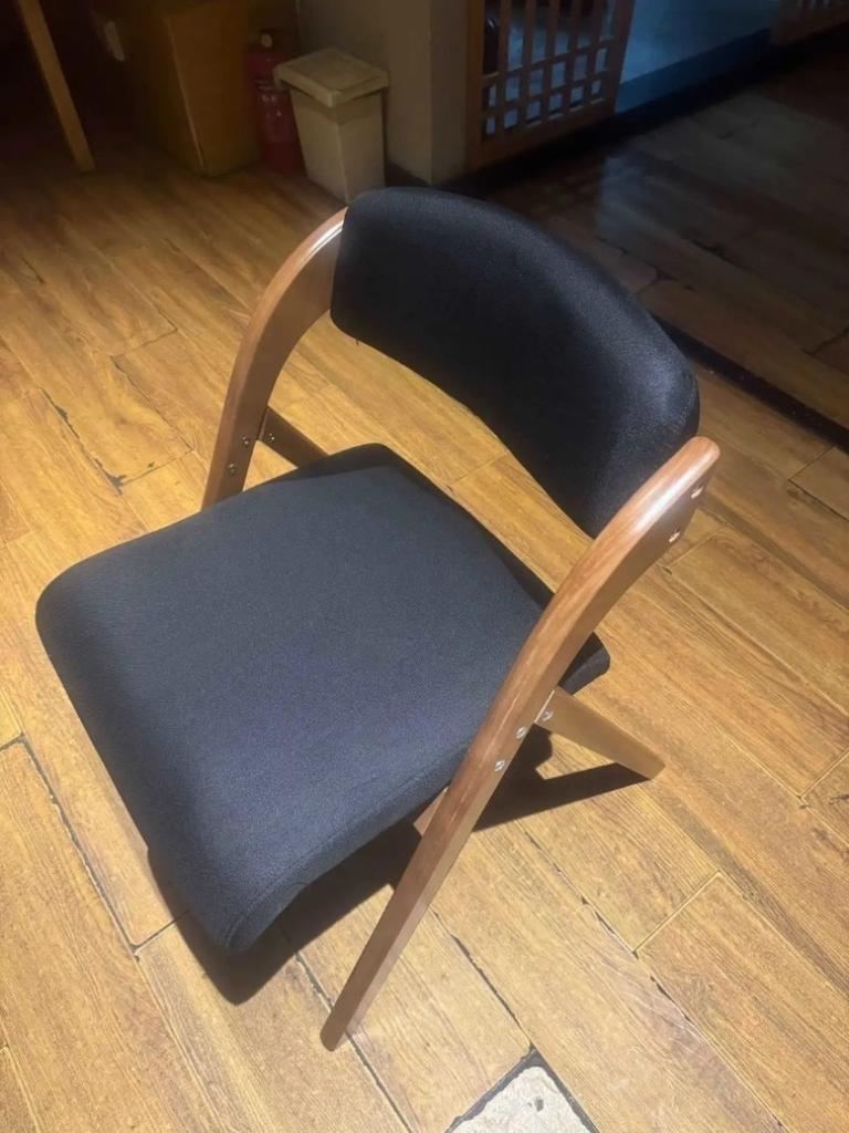 Folding Chair, Wooden Backrest Chair, Solid Wood Dining Chair, Multi-functional Stool, Foldable Chair for Home and Office