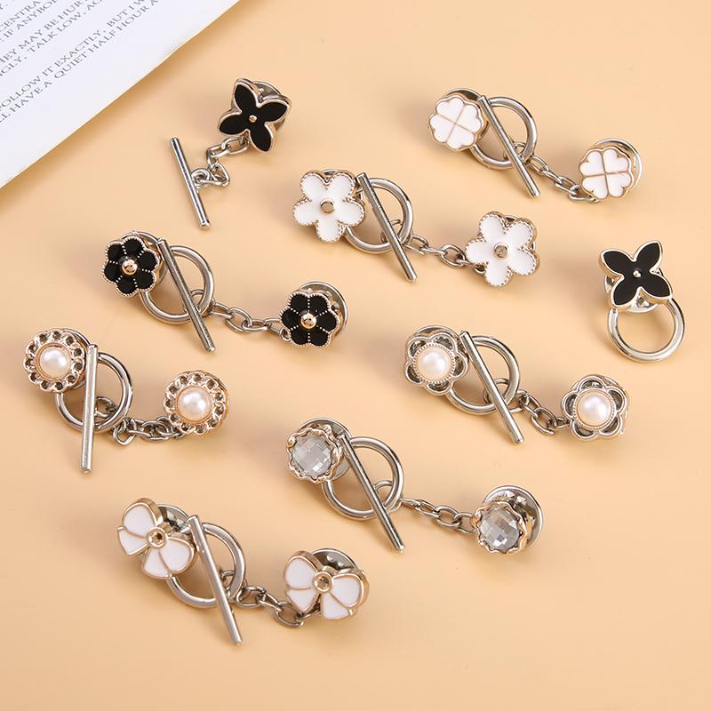 5 Sets Metal OT Button Up Clothes With No Sewing, Mother Button Up, Coat, Sweater, Cardigan, Women's Decorative Brooch Button