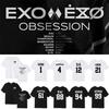 2026 E X O Álbum Baekhyun Chanyeol Wu Shixun Kim Jongin Manga Curta Masculino Feminino Camiseta Unissex Estampa Roupas de Performance Gola Redonda Algodão