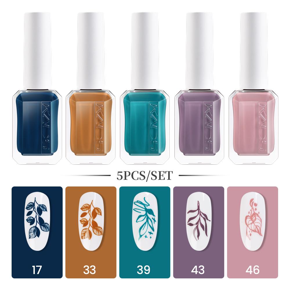 

KADS 11 мл набор лаков для стемпинга ногтей, черный, белый, золотой, серебряный цвет, лак для ногтей, лак для штампов для ногтей