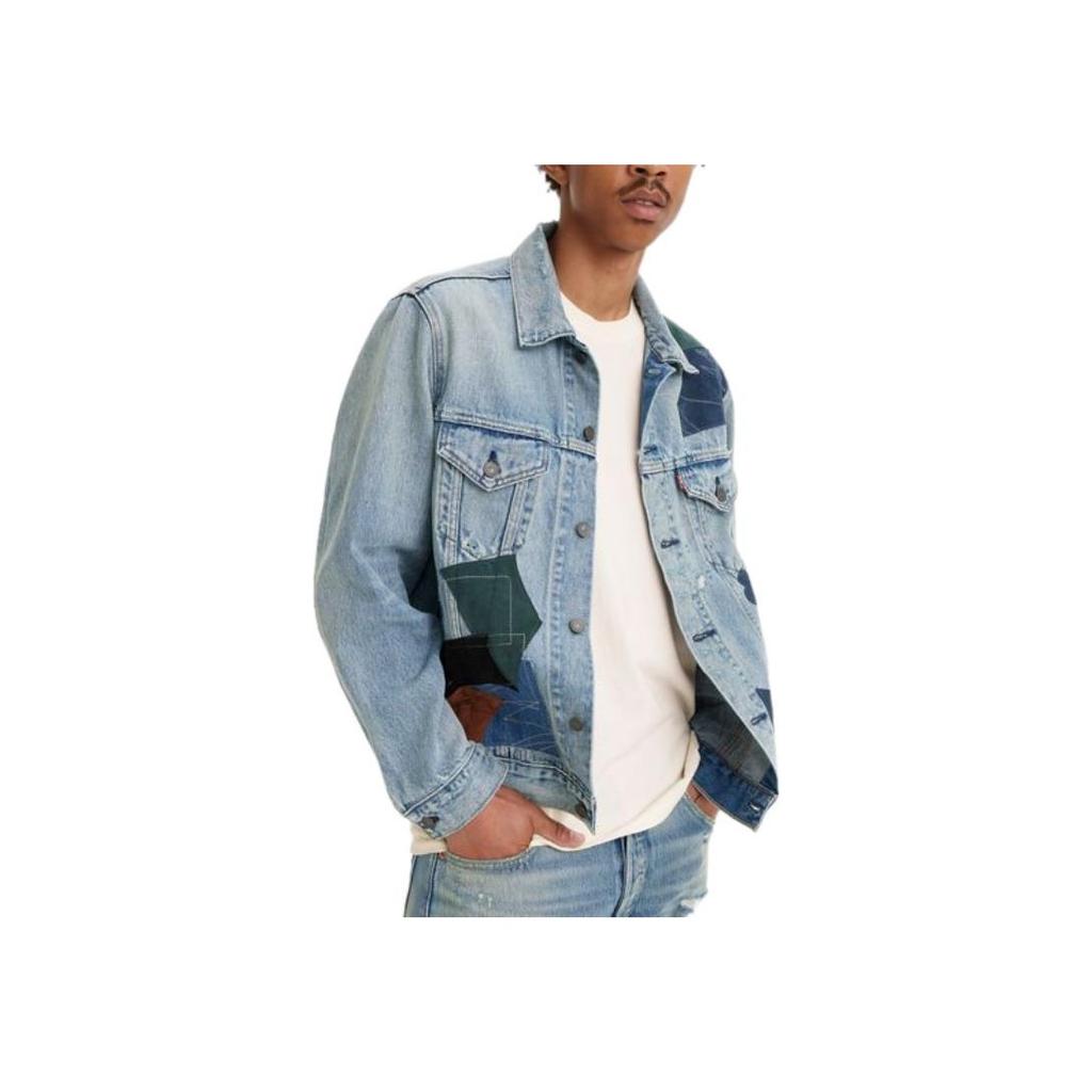 Levis Patchwork Casual Loose Denim Jacket Men jackets Blue 77380-0066