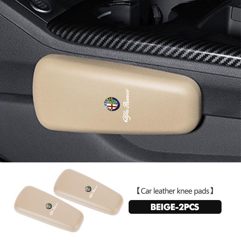 Leather Car Knee Pad Elastic Cushion Thigh Support Accessories For Alfa Romeo Giulietta GT 159 147 156 Mito Brera Giulia Spider