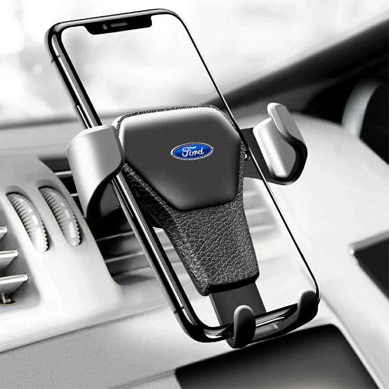 Car Badge Phone Holder Bracket Air Clip Mount Stand Accessories For Ford Focus Mondeo Kuga Fiesta MK7 Escort Explorer Edge 2 4 MK2 MK4
