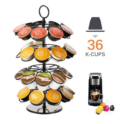 Suport Rotativ pentru Capsule de Cafea Metalic Raft de Depozitare pentru Afișare Capsule Cafea Capacitate 36 de Căni pentru K-CUP pentru Iubitorul de Cafea Dolce Gusto