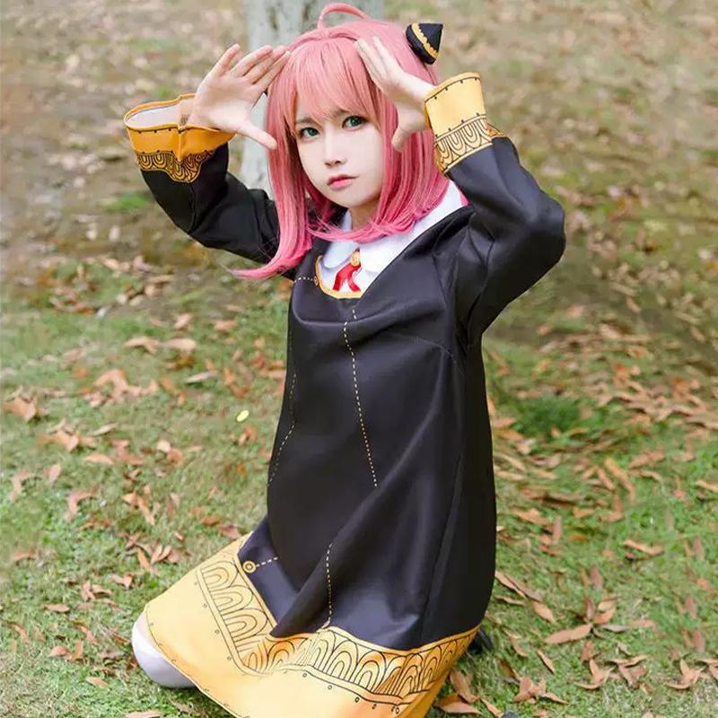 Ania Fujie Cosplay Costume, Spy House Anime Party Cosplay Complete Performance Set, Halloween Party Costume