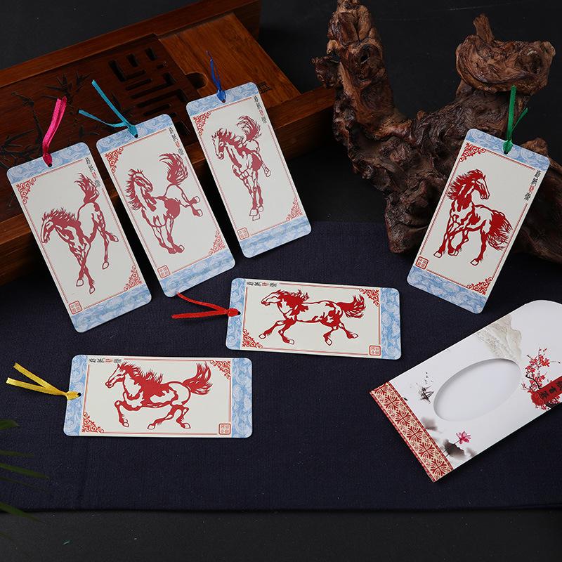 Burning Ran Chinese Folk Art Paper-cut Facial Makeup Bookmarks for Unique Gifts Abroad