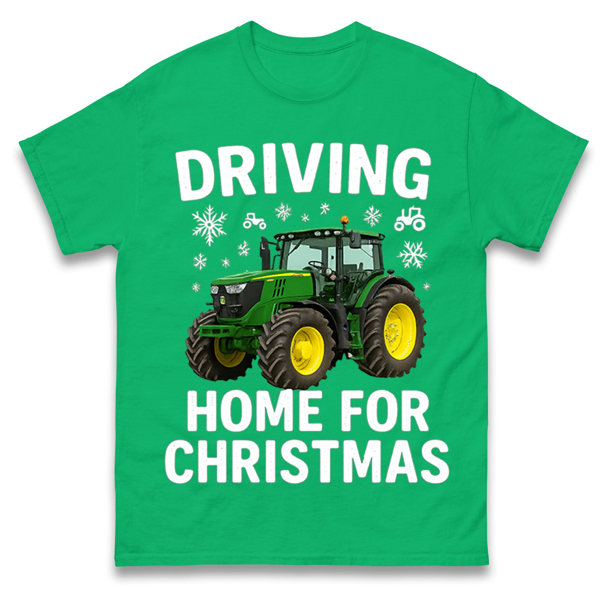 Driving Home for Christmas John Deere Christmas T Shirt Tshirt Mens Womens Unisex Tops Tees 3XL