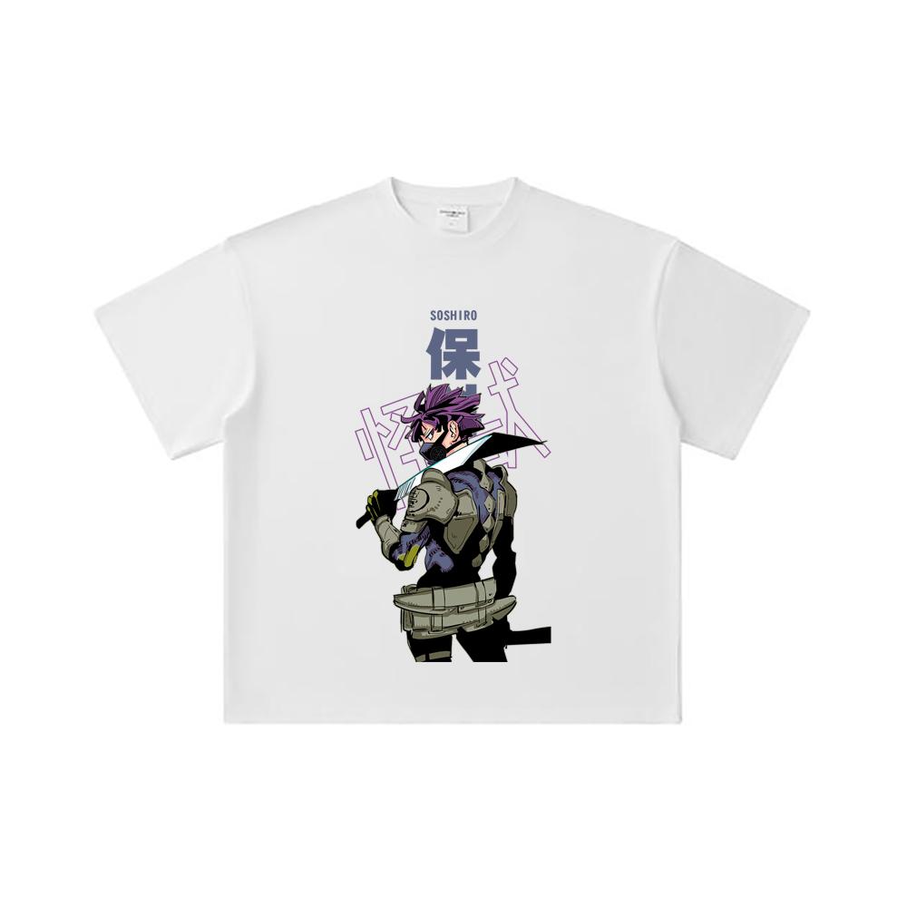 260 GSM Double Yarn 32 Count 100% Cotton Kaiju No 8 V12 Soshiro Print Unisex Heavy Cotton T Shirt