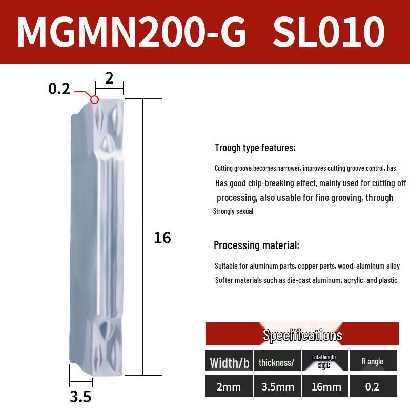 CNC Grooving Blade MGMN300/400-M for Stainless Steel, Ceramic, Aluminum Lathe Parting Tool Inserts