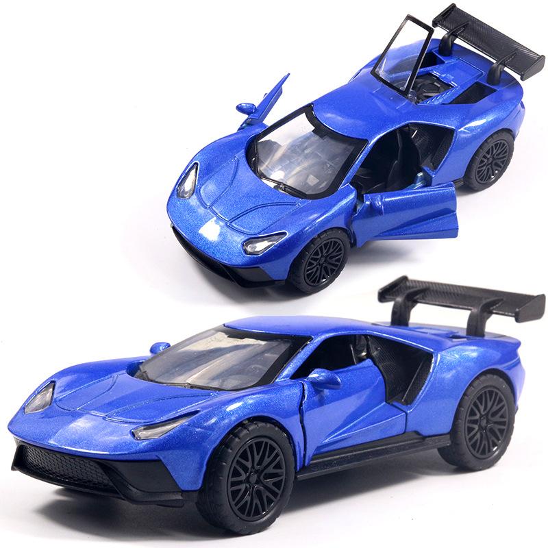 Bag 1:36 Alloy Sports Car Model with Sound and Light Pull Back Door Children's Toys Car Boy Women's Gifts Wholesale