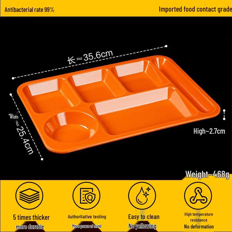 Melamine 4-Compartment Divided Meal Tray