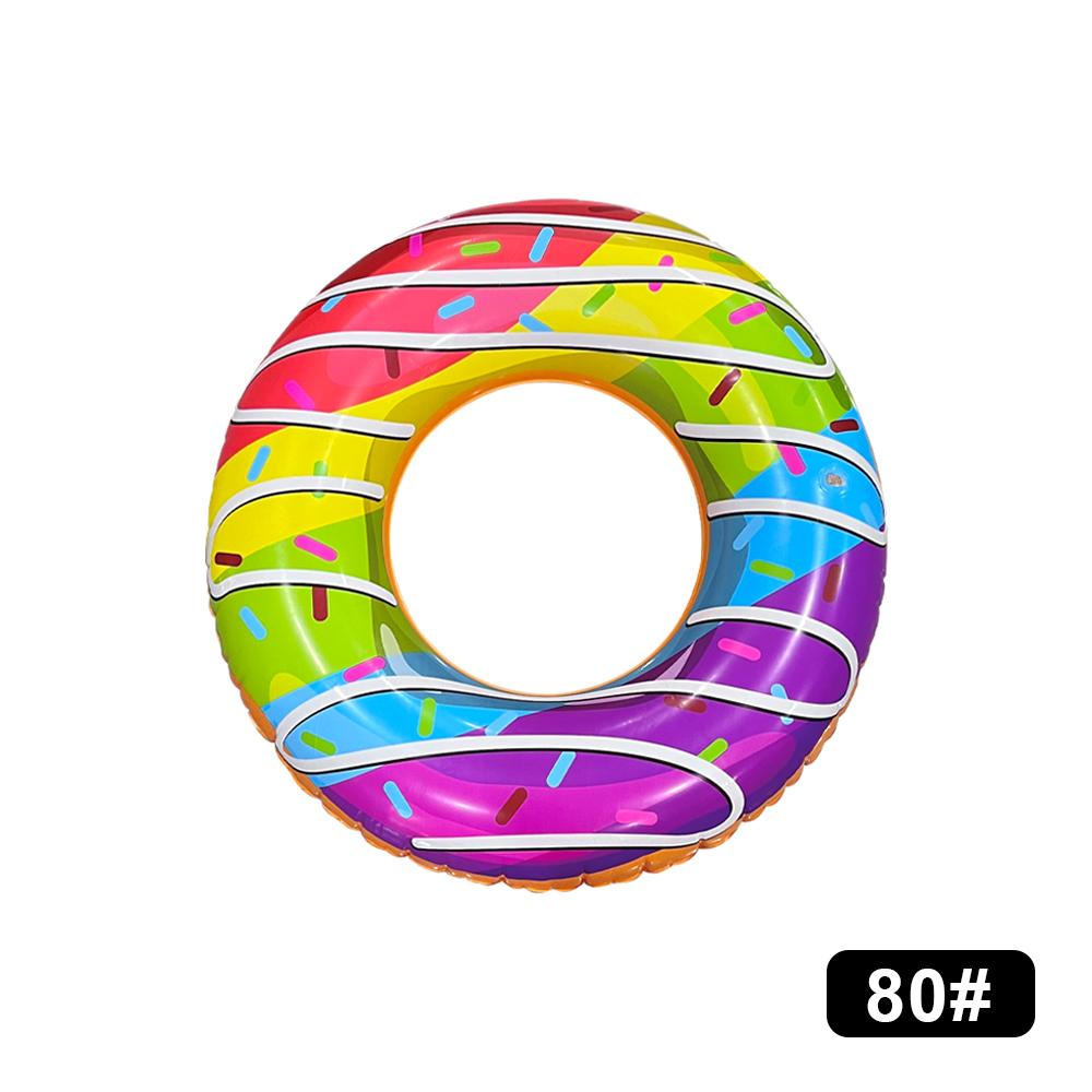 1 Pc Sweet Donut Pink Swimming Hoop Underarm Hoop Inflatable Floating Hoop Pvc Thickened Swimming Hoop, Suitable For Pool Beach