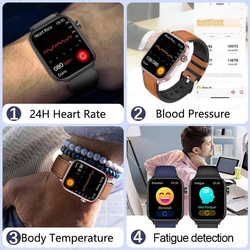 2025 Neue EKG+PPG Blutfett Harnsäure Gesundheits-Smartwatch Herren Herzfrequenz Blutdruck Bluetooth Anruf Smartwatch Damen