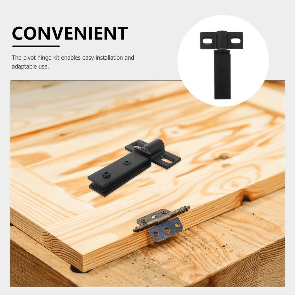 Premium Stainless Steel Pivot Hinge Kit for Glass Shower Doors - Double Hole Square Design Smooth Glass Hinge