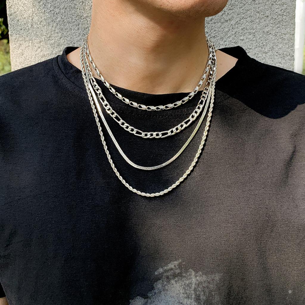 Creative Men's Necklace Fashion Casual and Elegant Multi-layer Tassel Metal Accessories Necklace Sweater Chain