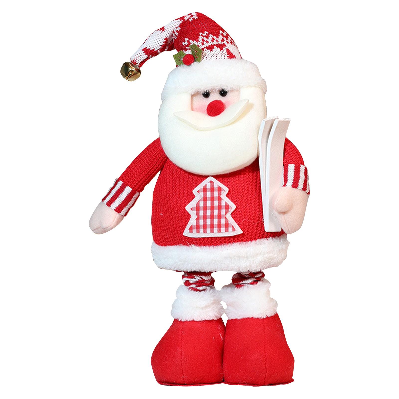 

Телескопическая кукла Рождественская кукла Украшения Мультяшный вязаный стиль Старик Снеговик Лось Декоративные украшения One Size