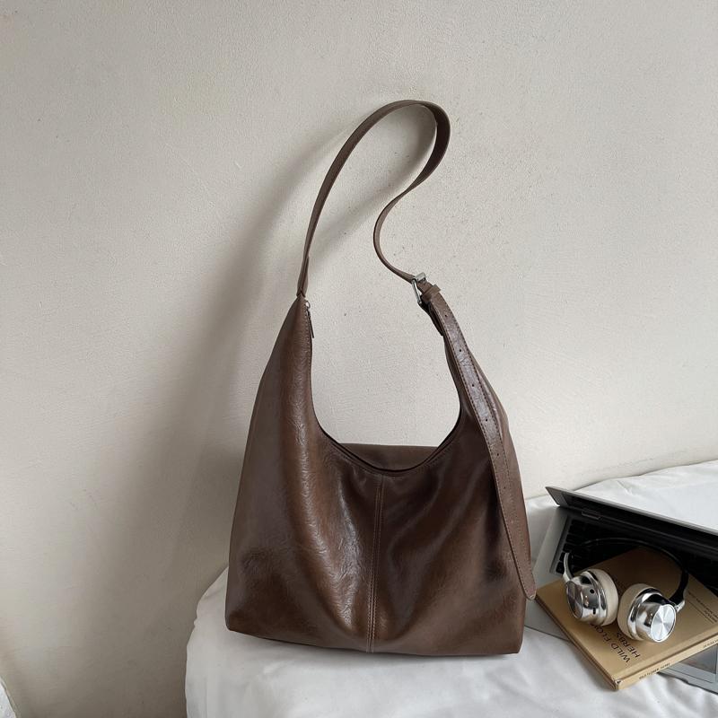 Leather Hobo Bag with Matching Clutch Large Capacity Fashion Shoulder Bag Set
