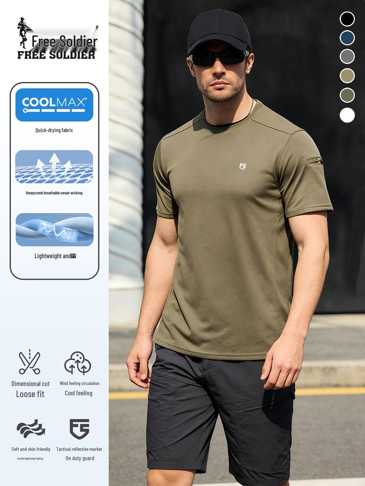 Free Soldier Men s COOLMAXAIR Quick-Dry Tactical Short Sleeve T-Shirt
