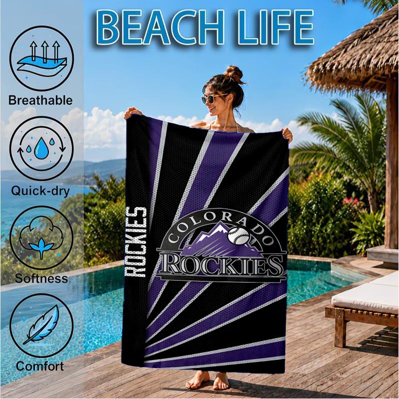 Rockies Baseball Beach Towel, Microfiber Beach Towel, Perfect For Pool, Beach, Travel, Home Decor Beach Party Fan gifts