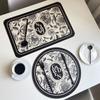 Floral PU Leather Placemat Waterproof Heat-Resistant Dining Table Mat Oil-Proof Decorative Table Pad for Home & Kitchen