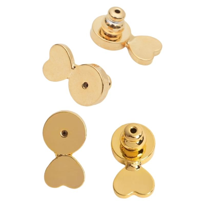 Fashion Earring Backs 1 Pair Gold Plated Lifters Droopy Ears Solution Copper Texture for Droopy Ears and Heavy Earrings