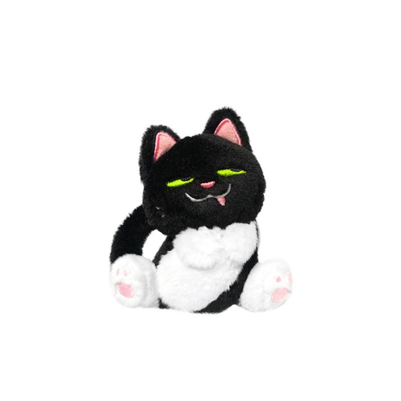 Cute Plush Bad Smiling Cow Cat Keychain Black Cat Hanging Ornament Gifts For