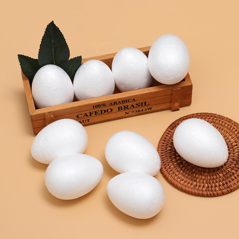 1/5/10PCS White Foam Eggs Solid Modelling Polystyrene Styrofoam Foam Ball Eggs Shape DIY Festival Decorations Kids Gifts