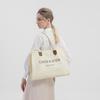 Canvas Bag Tote Bag Women's Bag Tote Bag Commuter Bag Shoulder Bag Beige White Long 45.5cm Wide 12cm High 32cm