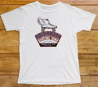 Pacific Skating Rink T Shirt 970 Retro 50s San Diego California Roller Skate New