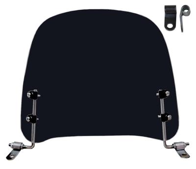 [Autoteile Center] Motorrad-Windschutzscheibe, Kurz, Rauchfarben, 2-teilig, Einfache Montage, Windschutzscheibe für Moped/Roller, Inklusive Ersatz-Montagehalterungen