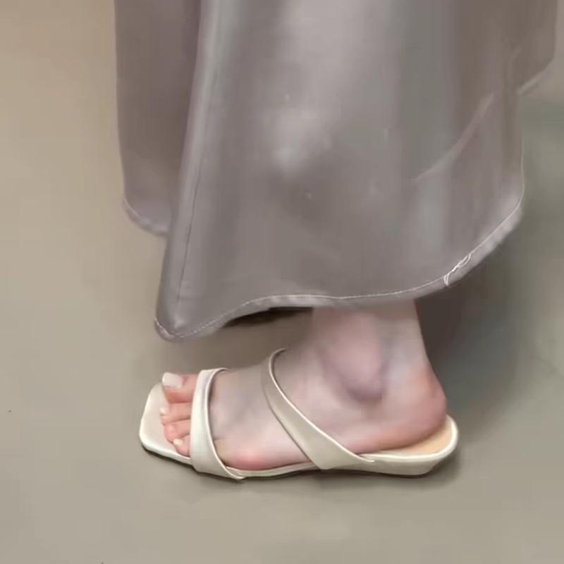 2026 Women's Open-toe Solid Color Versatile Slippers Fashionable New Summer New Big Sale Party Open-toe High Heels  Size