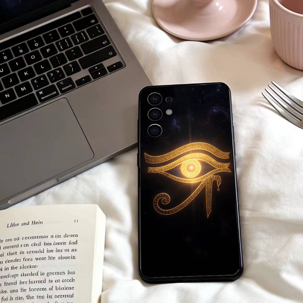 

Egyptian Eye Of Horus Phone Case For Samsung S25,24,23,22,30,21,10,9,Ultra,Plus,Lite,FE,4,5 G Soft Black Case Samsung S20lite5G