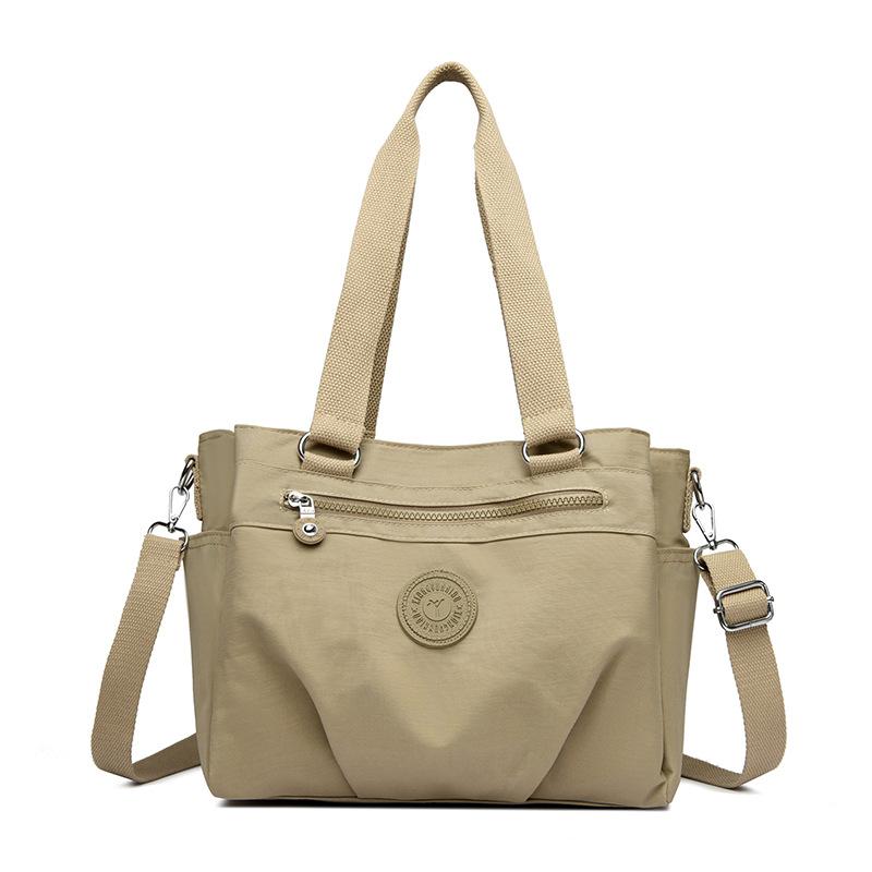 

Жіноча сумка через плече легка нейлонова сумка з кількома кишенями великої місткості хакі