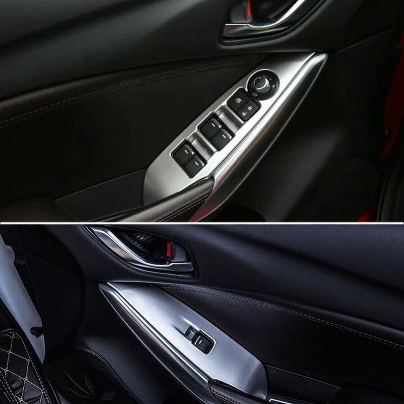 For Mazda6 Mazda 6 Atenza 2014 2015 2016 2017 2018 Car Sticker Door Window Glass Switch Panel Cover Trim Lift Frame Armrest