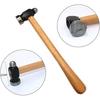 3Pieces Jewelry Making Tool Set Silicone Mat Wooden Base Iron Hammer Head Professional Stamping Hammer for Repairing