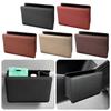 Multifunctional Car Trash Bin PU Leather Foldable Structure Seatback Hanging Storage Box Solid Color