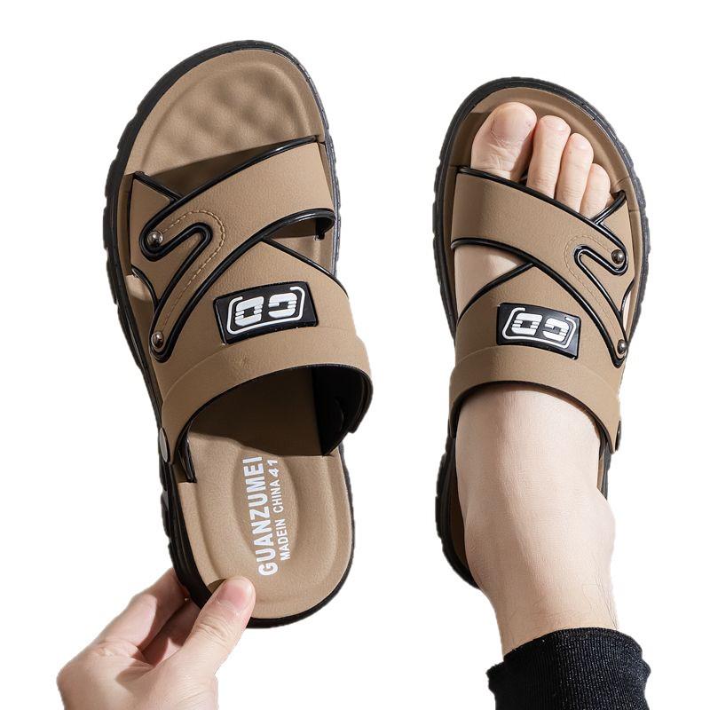 2025 Men's Leather Dual-Use Non-Slip Summer Beach Sandals & Slippers